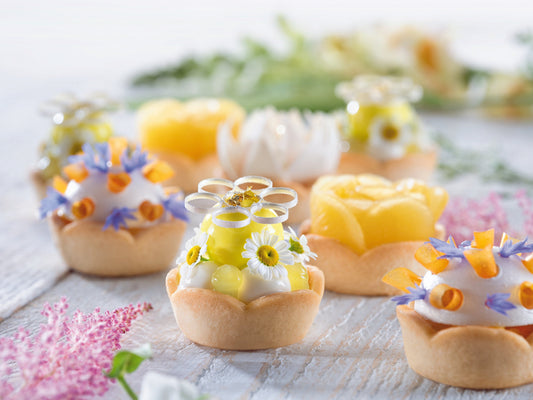 Veganes Blumen-Tartelettes erweitert das HUG FOOD SERVICE Sortiment